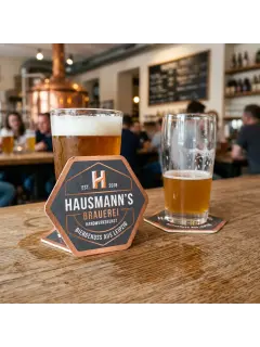 Bierdeckel sechseckig