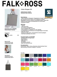 Tasche Basic Cotton Shopper Bag
