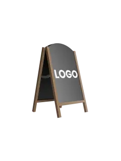 Kundenstopper Kreidetafel gebogen | B 55 cm x H 85 cm | ohne Druck