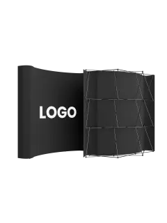 Pop-Up Faltwand | 3 x 3 Felder gebogen | einseitig bedruckt
