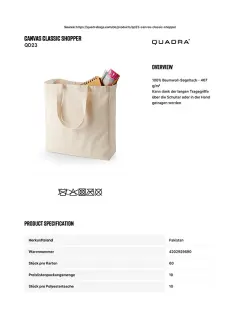 Tasche Premium Canvas Classic Shopper