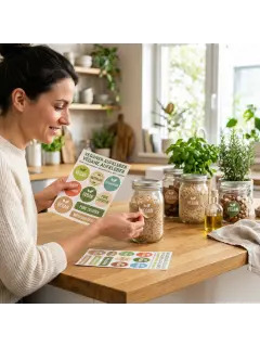 Vegane Aufkleber auf wiederablösbarer Folie