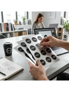 Stickerbogen auf Silberfolie