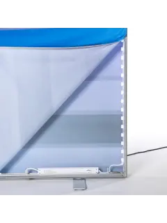 Moss Rahmensystem beleuchteter Textil Spannrahmen freistehende LED-Leuchtbox Aluminium 80mm beidseitig inkl. Stellfüße