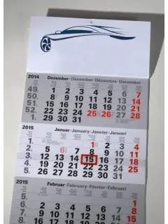 Drei Monatskalender für das Folgejahr